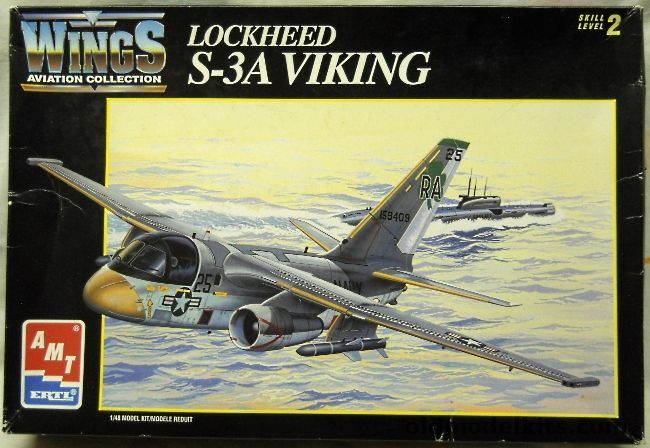 AMT 1/48 Lockheed S-3A Viking With  Paragon Wing and Fin Fold / Eduard PE / CAM Seamless Intakes / KMC Update Set / Aeroclub Metal Struts / Lock On No.23 Viking Book, 8634 plastic model kit